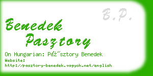 benedek pasztory business card